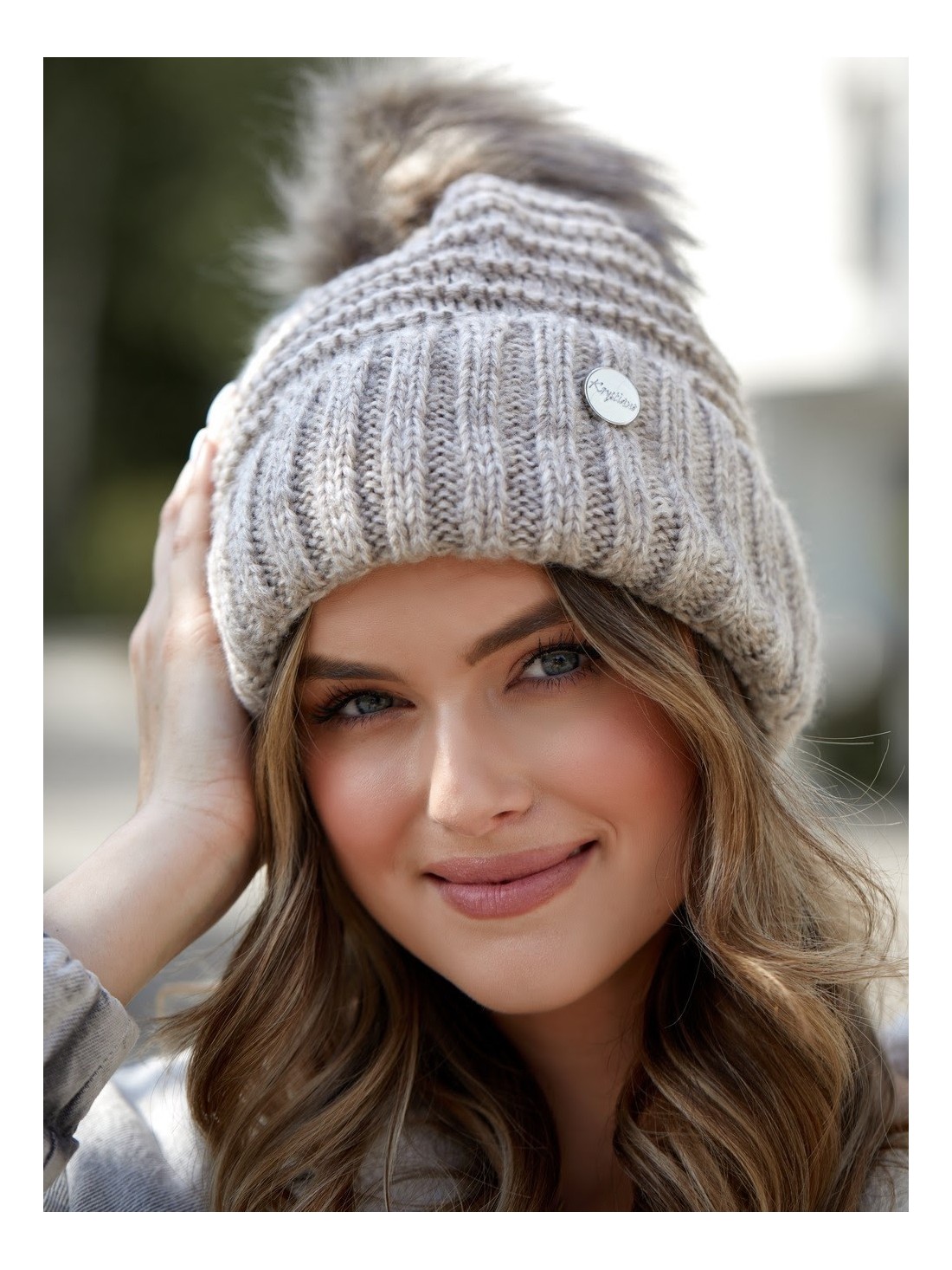 Cappuccino winter hat with cuff C32 - Online store - Boutique